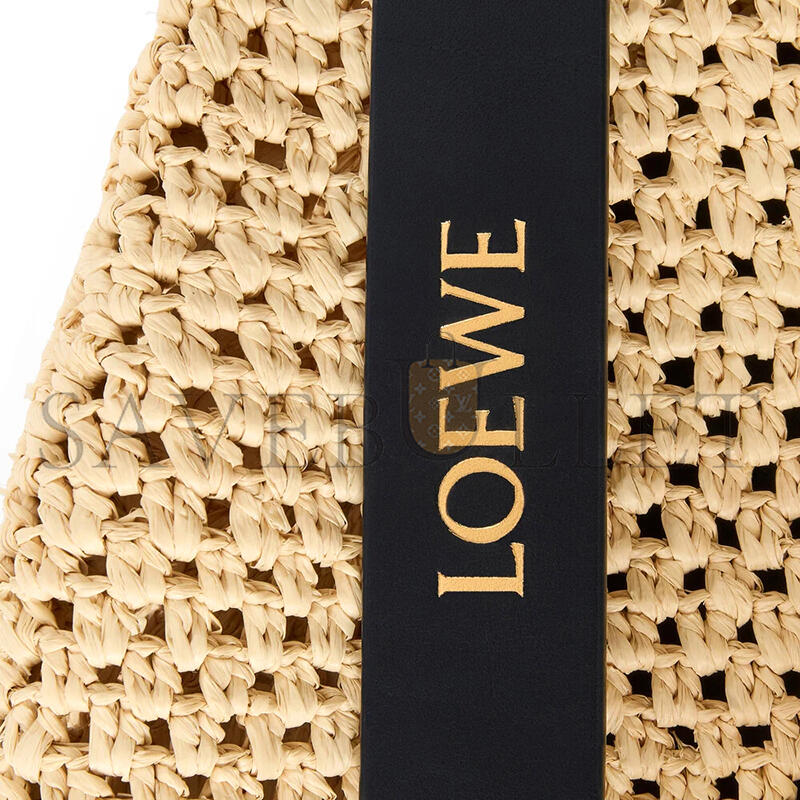 L0ew* small punch hole hobo in raffia and calfskin a914w86x01 (32*24*22cm)